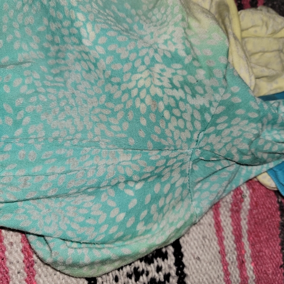 Prana Blue, green, yellow Ombre Burnout Hoodie Lightweight Longsleeve W's Medium - Picture 6 of 11